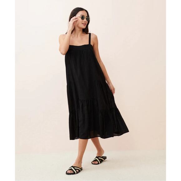 Jenni Kayne Sun Dress Cotton Linen Black Size Small - Picture 2 of 7